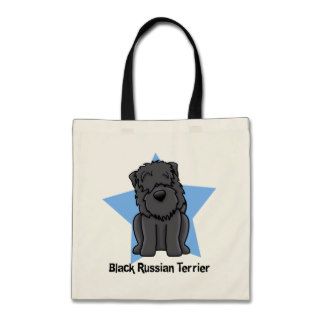 Kawaii Star Black Russian Terrier Canvas Bag