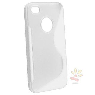 Everydaysource Compatible With Apple iPhone 4/4S TPU Case , Clear/Frost White S Shape Cell Phones & Accessories