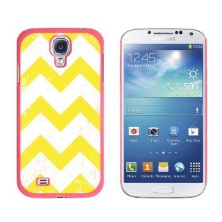 Graphics and More Vintage Chevrons Yellow Snap On Hard Protective Case for Samsung Galaxy S4   Non Retail Packaging   Pink Cell Phones & Accessories