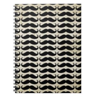 Many Mustaches Pattern Spiral Note Books