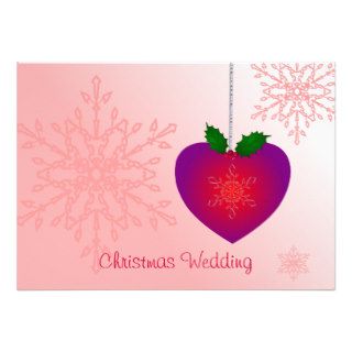 Christmas heart ornament with snowflakes personalized invites