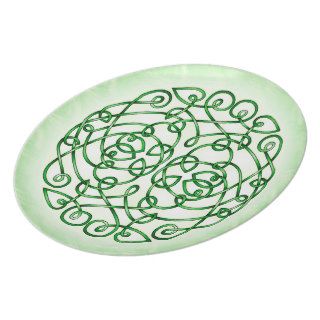 Green Celtic Art Curls Plates