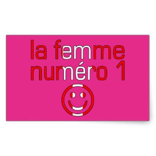 La Femme Numéro 1   Number 1 Wife in Canadian Rectangle Stickers