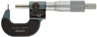 Mitutoyo 295 302 Tube Micrometer, Mechanical Counter Model, Ratchet Stop, 0 25mm Range, 0.01mm Graduation, +/ 0.003mm Accuracy, 2mm Dia. Pin Tip Outside Micrometers