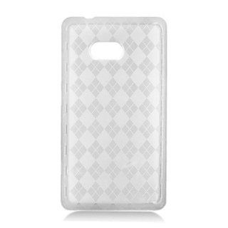 For Nokia Lumia 810 Soft TPU SKIN Case Transparent Checker Pattern T Clear Cell Phones & Accessories