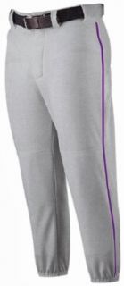 Alleson 605PLPY Youth Baseball Pants With Piping GR/PU   GREY/PURPLE YL  Baseball And Softball Pants  Sports & Outdoors