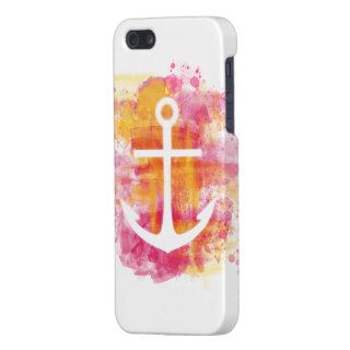 Pink watercolor anchor iPhone 5 covers
