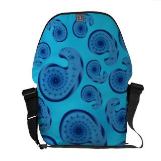 Blue Paisley Pattern Messenger Bags