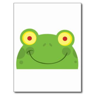 Happy Head Frog Cartoon Character Post Card