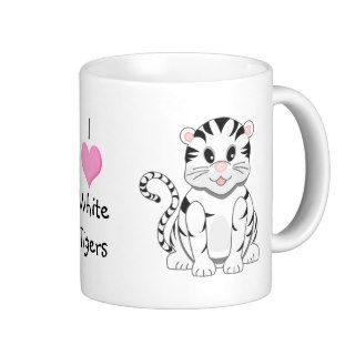 Cute Cartoon Baby White Tiger Cub Coffee Mug
