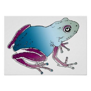 Purple & Blue Poison Dart Frog Poster