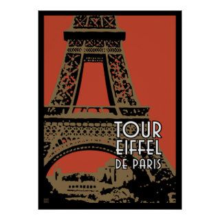 Eiffel Tower ~ Vintage Paris France Travel Print