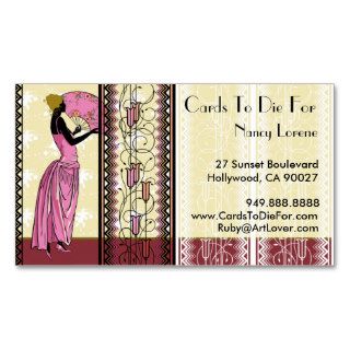Anjanette in Pink & Gold   Business Cards