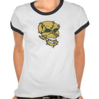 Cool skull with barbed wire art t shirt
