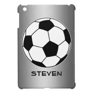 Personalized Soccer Ball Player Sport Silver iPad Mini Cover