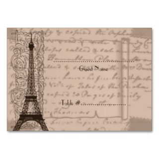 Sepia Parisian Wedding Seating Card Business Card Template