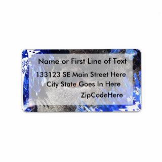 Dog eye Blue Tinsel christmas tree Frame Address Label