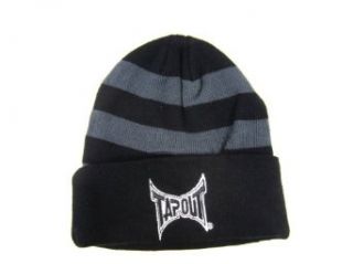 Tapout Black Solid Stripe Beanie at  Mens Clothing store