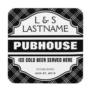 Custom Pubhouse Home Bar Beer Sign Beverage Coaster