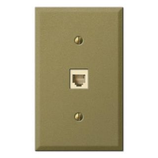 Creative Accents 1 Gang Toggle Steel Phone Jack Decorative Wall Plate   Mild Antique Brass 9MAB107SPJ