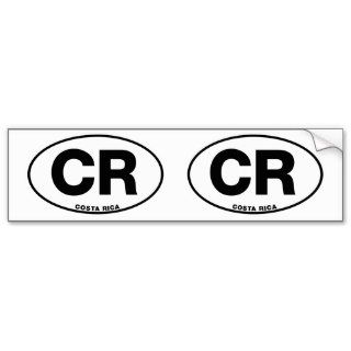 Costa Rica CR Oval International Identity Letters Bumper Sticker