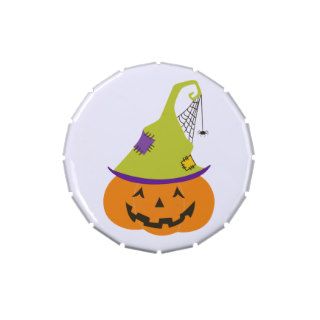Customize Jack O Lantern Pumpkins with Witch Hats Jelly Belly Tins
