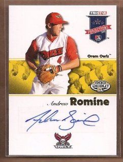 2008 TRISTAR PROjections Autographs Yellow #307 Andrew Romine 10/25 Auto Sports Collectibles