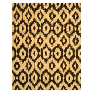 Hand Tufted Wool Gold Ikat Rug (5' x 8') EORC 5x8   6x9 Rugs