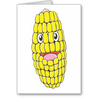 Happy Corn Vegetable Greeting Cards