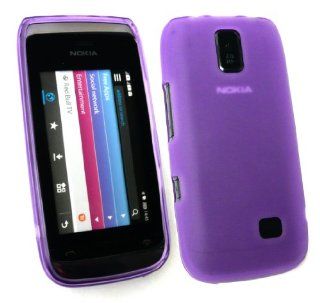 Emartbuy Nokia Asha 308 / 309 Frosted Pattern Gel Skin Cover Purple Cell Phones & Accessories