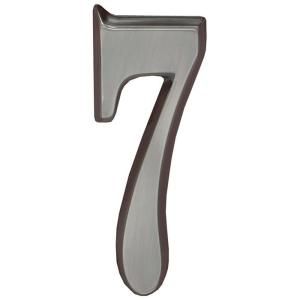 Whitehall Products 4 in. Brushed Nickel Number 7 12817