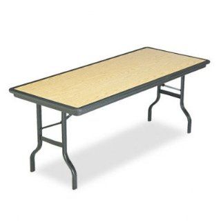 IndestrucTable Resin Rectangular Folding Table, 72w x 30d x 29h, Oak Electronics