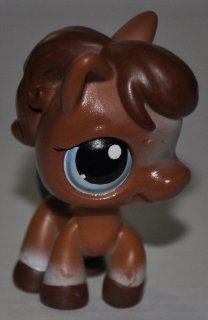 Horse #337 (No Saddle Brown, Blue Eyes) Littlest Pet Shop (Retired) Collector Toy   LPS Collectible Replacement Single Figure   Loose (OOP Out of Package & Print) 