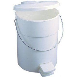 Rubbermaid Commercial   Step On Cans W/Rigid Liner Step On Can 18Qt W/Ridgid Liner Trash 640 6142 Wht   step on can 18qt w/ridgid liner trash