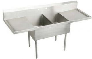 Elkay WNSF8236LR2 Weldbilt Two Compartment Scullery Commercial   Double Bowl Sinks  