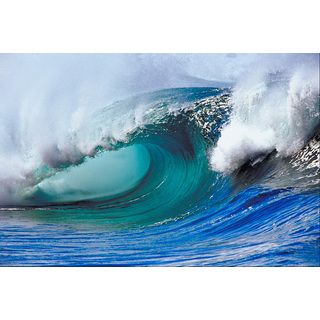 'Waves Crashing, Hawaii Islands' Photography Print Canvas Wall Art Canvas