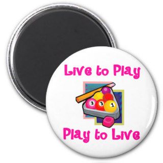 PoolChick Live To Play Fridge Magnets
