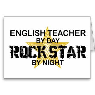 English Teacher Rock Star Cards