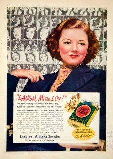 1938 Ad Lucky Strike Cigarettes Miss Myrna Loy MGM Actress Movie Star Smoking   Original Print Ad  