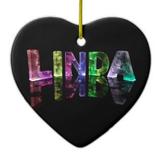 The Name Linda in 3D Lights (Photograph) Ornaments