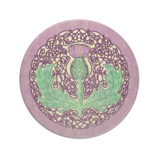 Celtic Art Scottish Thistle   Purple Drink Coasters