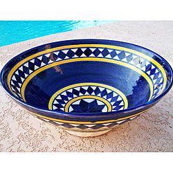 Nautical Diamond 10 inch Ceramic Bowl (Morocco) NoNi Baskets & Bowls