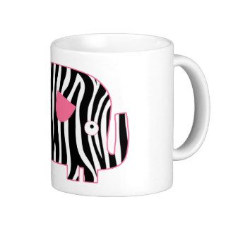 Confused Elephant/Zebra Print Pink and Black Mug