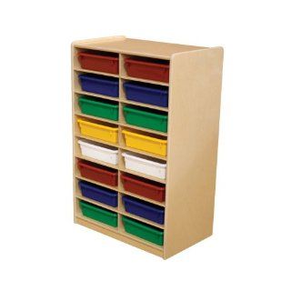 Wood Designs WD17283 (16) 3" Letter Tray Storage Unit w/Assorted Trays