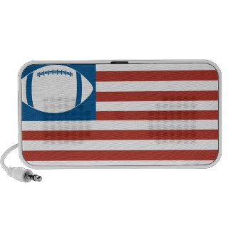 USA football red white blue flag Laptop Speaker