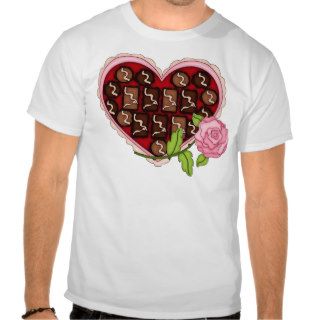 Valentine Candy Heart Pink Rose Tee Shirts