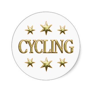 Cycling Stars Round Sticker