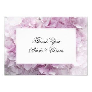 Soft Pink Hydrangea Wedding Thank You Notes   Flat Personalized Announcement