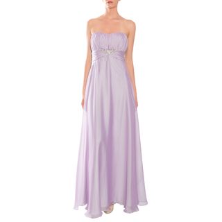 Mikael Aghal Women's Lilac Strapless Rhinestone waist Evening Gown Mikael Aghal Evening & Formal Dresses