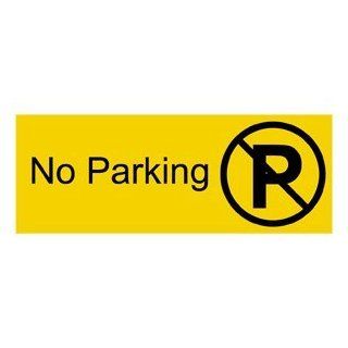 No Parking Sign with Symbol EGRE 450 SYM Black on Yellow  Business And Store Signs 